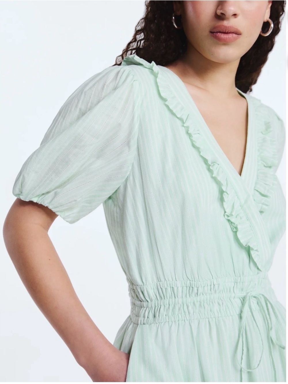 Mint Ruffle Mini Dress - Picture 2 of 4